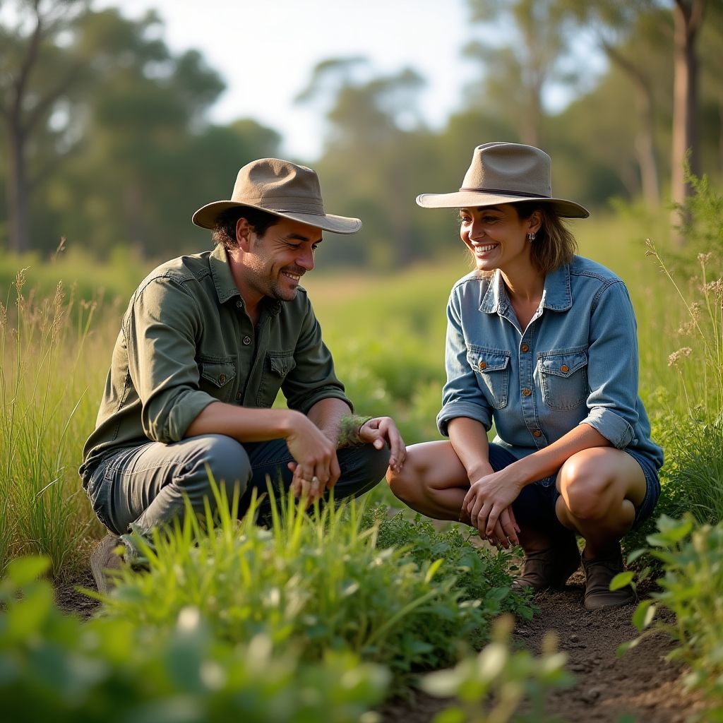 EcoLifeAU founders working on their first demonstration farm
