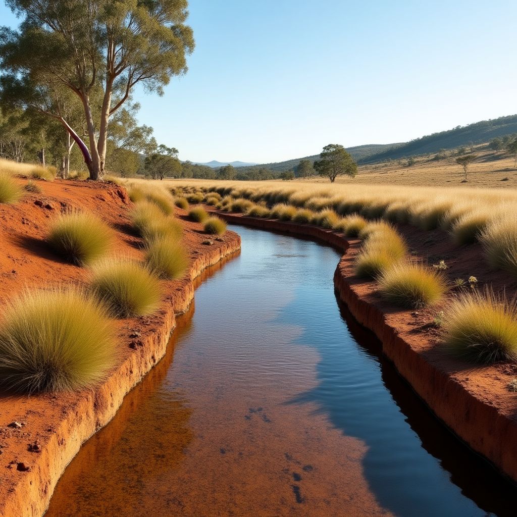 Sustainable water catchment system on Australian farm