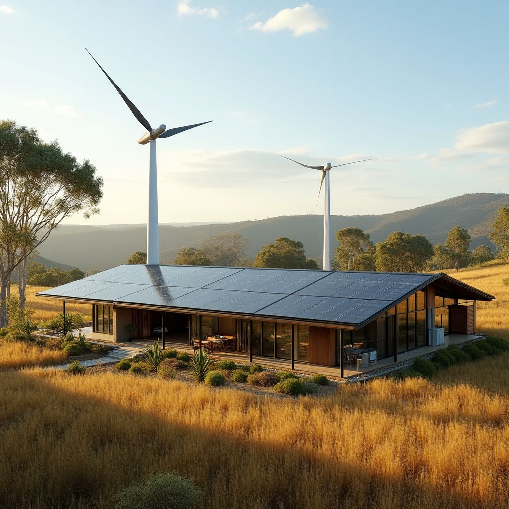 Solar panels on Australian farm
